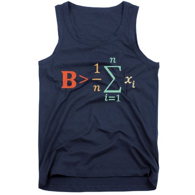 Be Greater Than Average Funny Math Teacher Nerd Tank Top