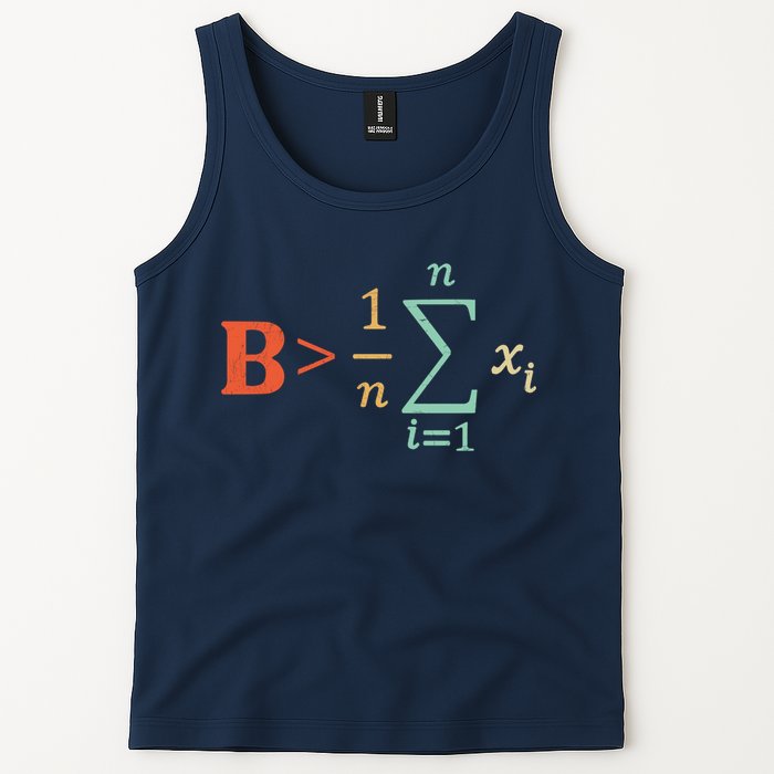 Be Greater Than Average Funny Math Teacher Nerd Tank Top