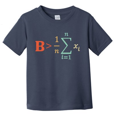 Be Greater Than Average Funny Math Teacher Nerd Toddler T-Shirt