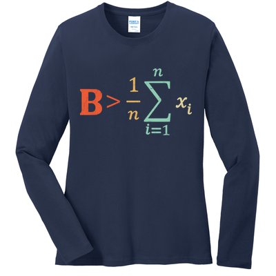 Be Greater Than Average Funny Math Teacher Nerd Ladies Long Sleeve Shirt