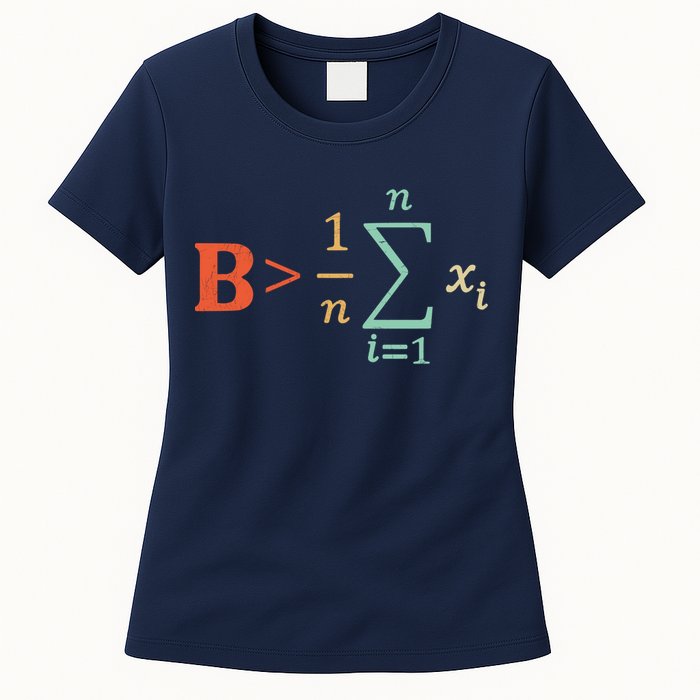 Be Greater Than Average Funny Math Teacher Nerd Womens T-Shirt
