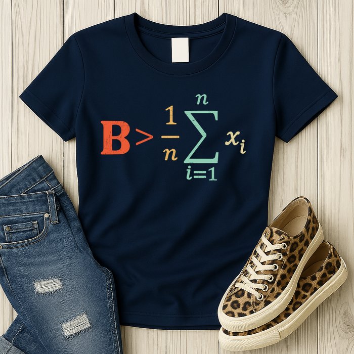 Be Greater Than Average Funny Math Teacher Nerd Womens T-Shirt
