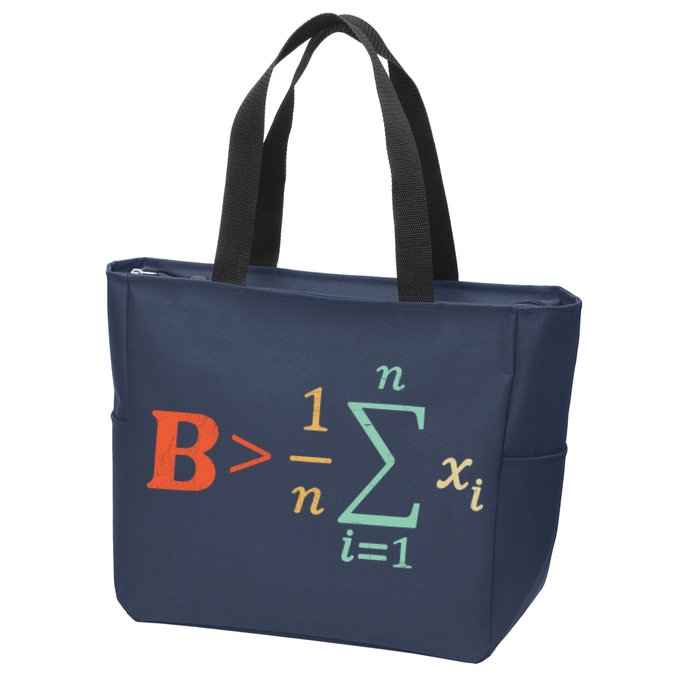 Be Greater Than Average Funny Math Teacher Nerd Zip Tote Bag