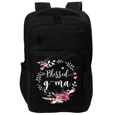 Blessed GMa Thanksgiving Floral Funny Gifts Impact Tech Backpack