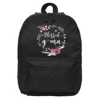 Blessed GMa Thanksgiving Floral Funny Gifts 16 in Basic Backpack