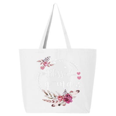 Blessed GMa Thanksgiving Floral Funny Gifts 25L Jumbo Tote