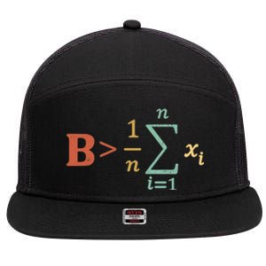 Be Greater Than Average Funny Math Teacher Nerd 7 Panel Mesh Trucker Snapback Hat