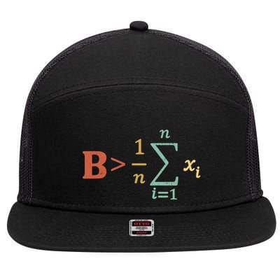 Be Greater Than Average Funny Math Teacher Nerd 7 Panel Mesh Trucker Snapback Hat