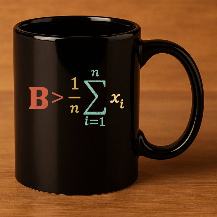 Be Greater Than Average Funny Math Teacher Nerd 11oz C Handle Ceramic Mug