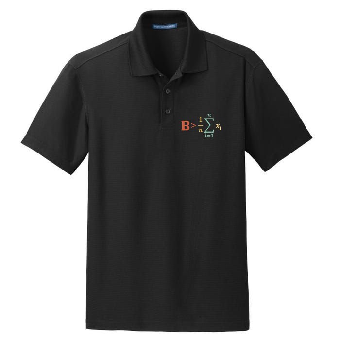 Be Greater Than Average Funny Math Teacher Nerd Dry Zone Grid Polo