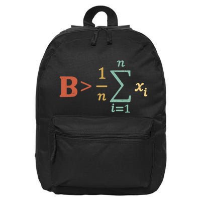 Be Greater Than Average Funny Math Teacher Nerd 16 in Basic Backpack