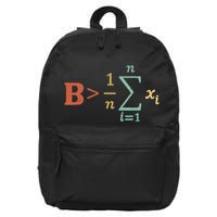 Be Greater Than Average Funny Math Teacher Nerd 16 in Basic Backpack