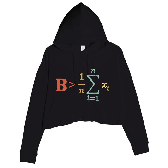 Be Greater Than Average Funny Math Teacher Nerd Crop Fleece Hoodie