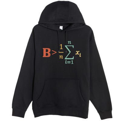 Be Greater Than Average Funny Math Teacher Nerd Premium Pullover Hoodie
