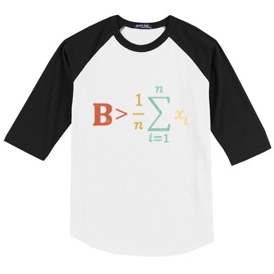 Be Greater Than Average Funny Math Teacher Nerd Baseball Sleeve Shirt