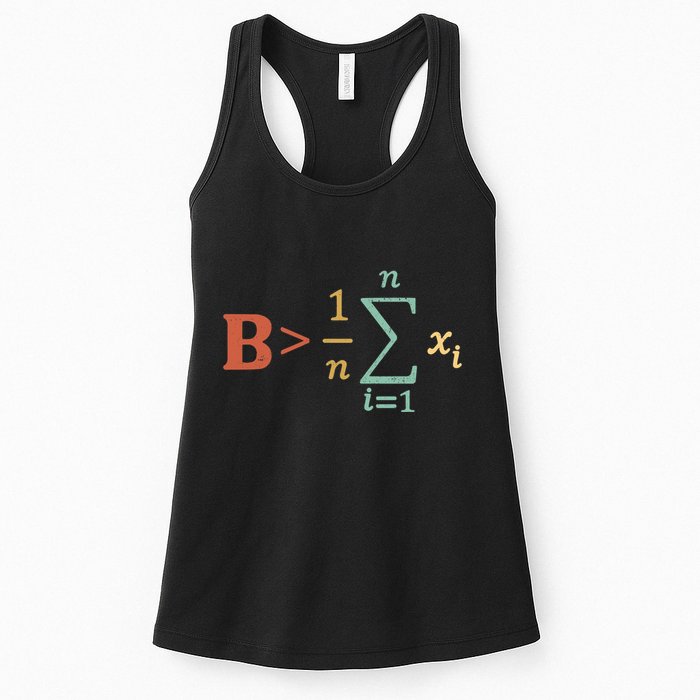 Be Greater Than Average Funny Math Teacher Nerd Womens Tank Top