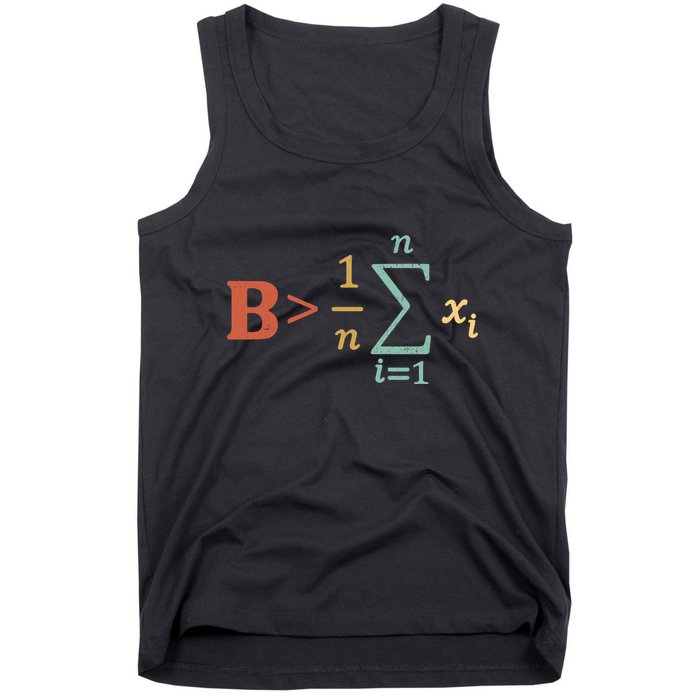 Be Greater Than Average Funny Math Teacher Nerd Tank Top