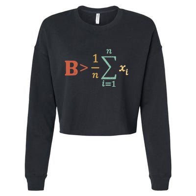 Be Greater Than Average Funny Math Teacher Nerd Cropped Pullover Crew