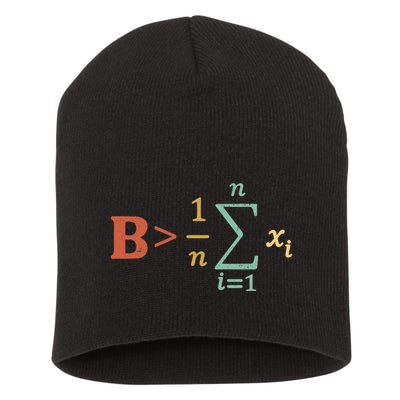 Be Greater Than Average Funny Math Teacher Nerd Short Acrylic Beanie