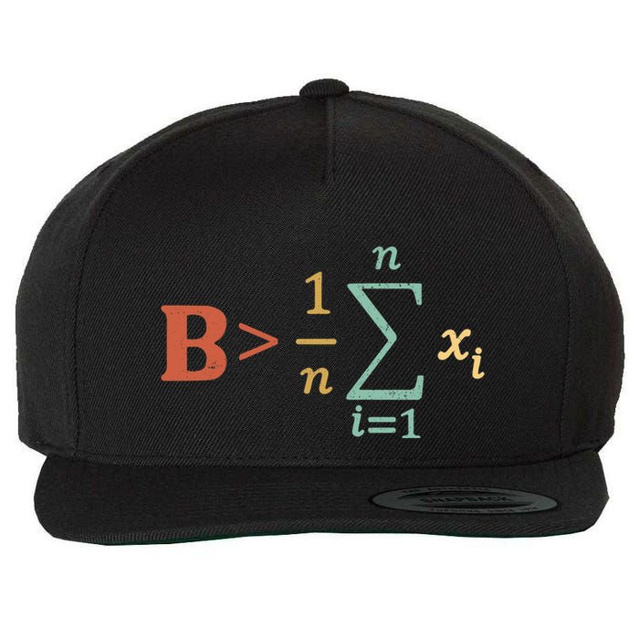 Be Greater Than Average Funny Math Teacher Nerd Wool Snapback Cap