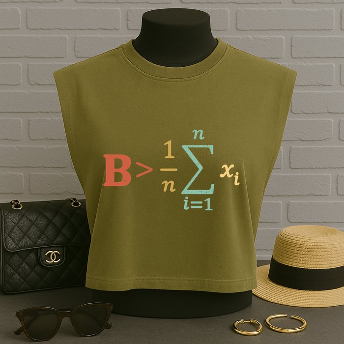 Be Greater Than Average Funny Math Teacher Nerd Garment-Dyed Women's Muscle Tee