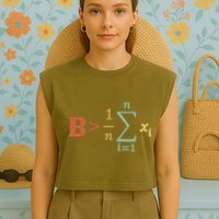 Be Greater Than Average Funny Math Teacher Nerd Garment-Dyed Women's Muscle Tee