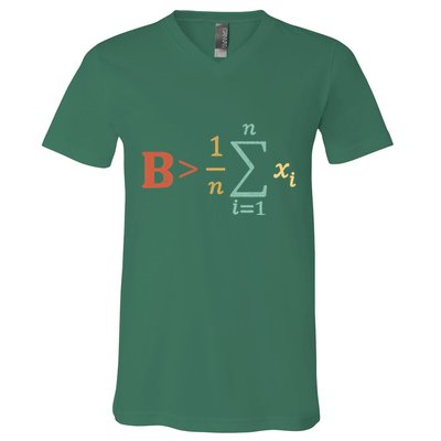 Be Greater Than Average Funny Math Teacher Nerd V-Neck T-Shirt