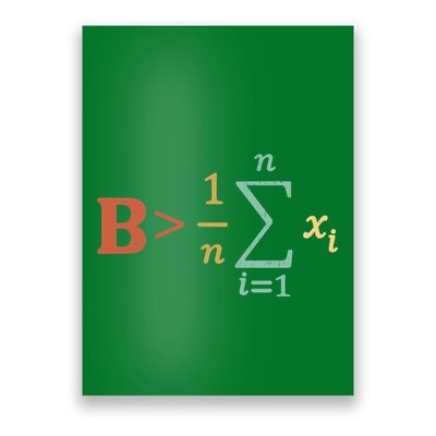 Be Greater Than Average Funny Math Teacher Nerd Poster