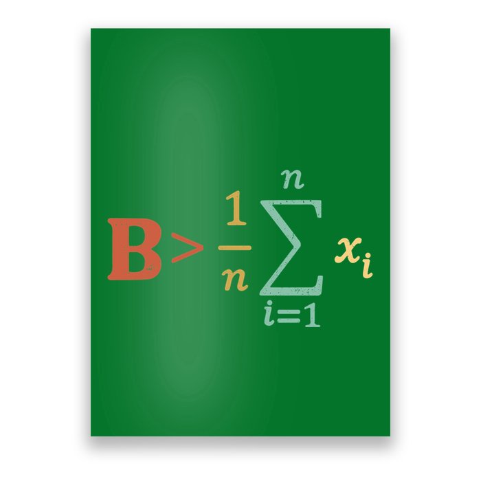 Be Greater Than Average Funny Math Teacher Nerd Poster