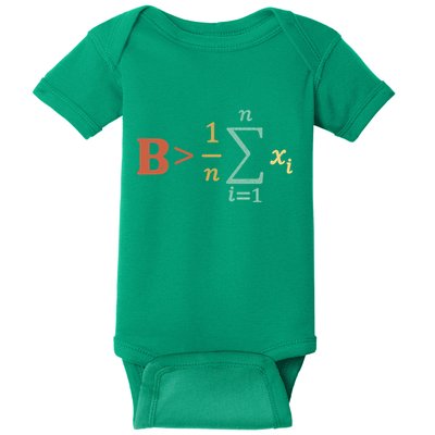 Be Greater Than Average Funny Math Teacher Nerd Baby Bodysuit