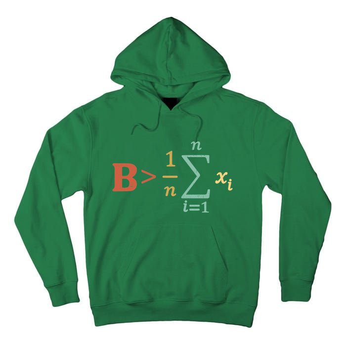 Be Greater Than Average Funny Math Teacher Nerd Tall Hoodie