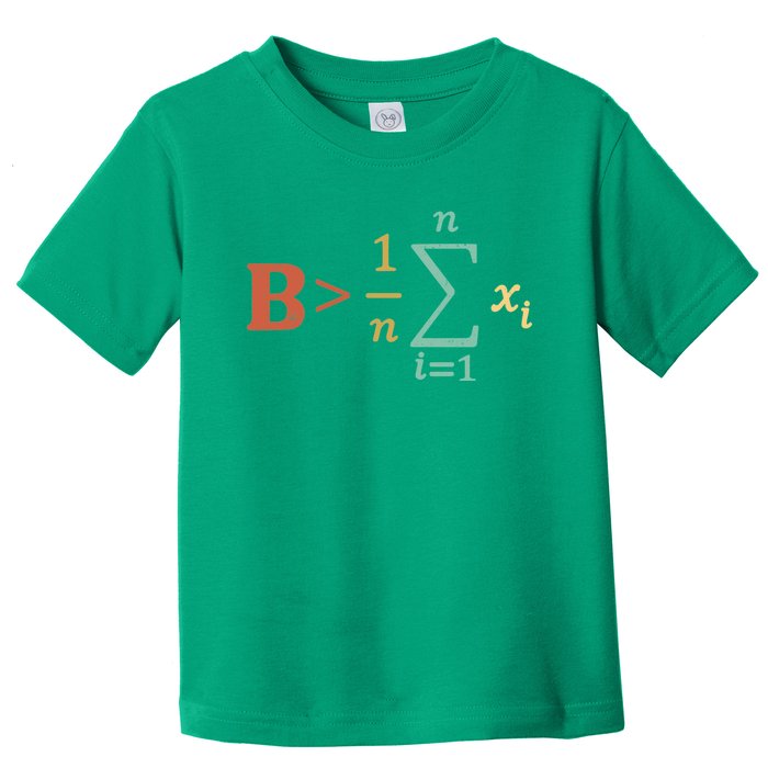 Be Greater Than Average Funny Math Teacher Nerd Toddler T-Shirt