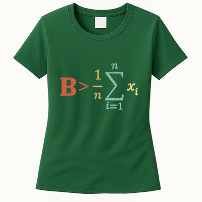 Be Greater Than Average Funny Math Teacher Nerd Womens T-Shirt