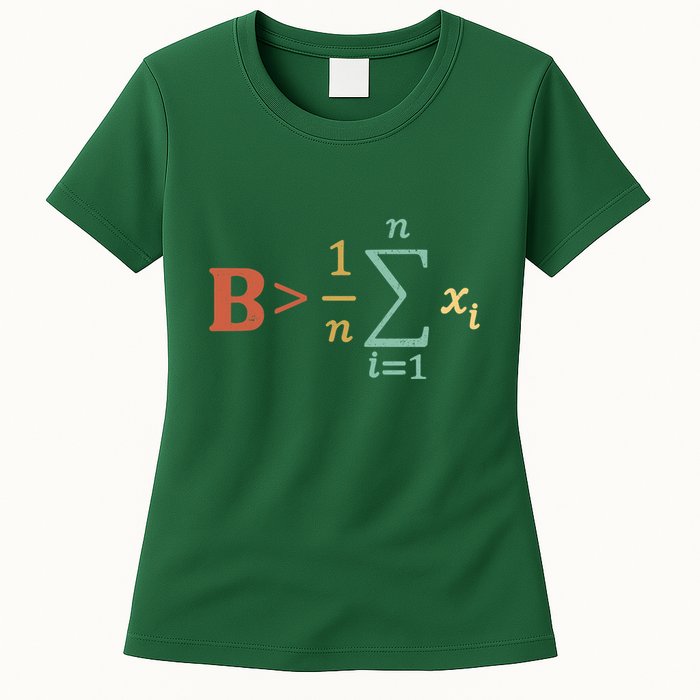 Be Greater Than Average Funny Math Teacher Nerd Womens T-Shirt