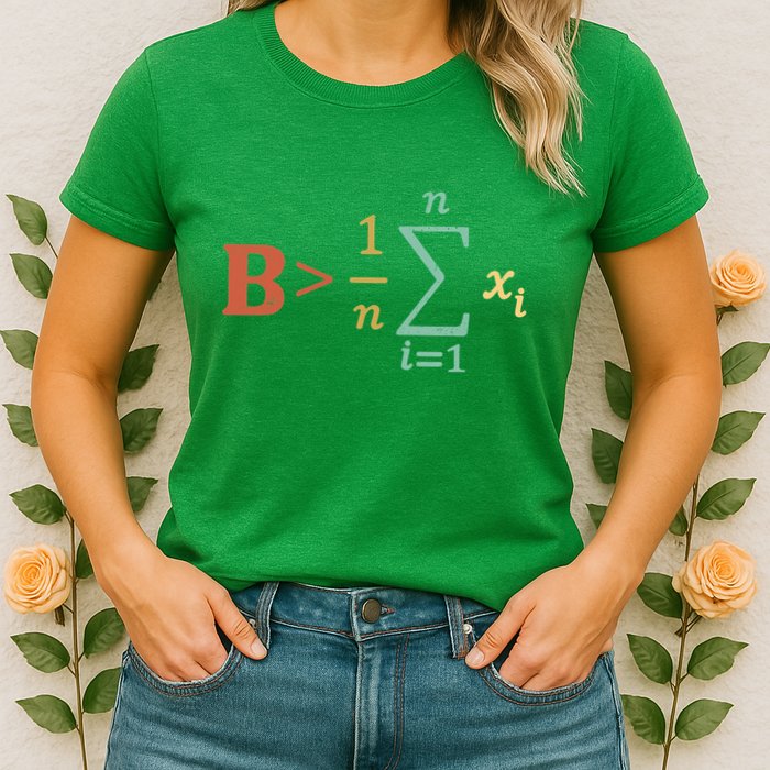 Be Greater Than Average Funny Math Teacher Nerd Womens T-Shirt