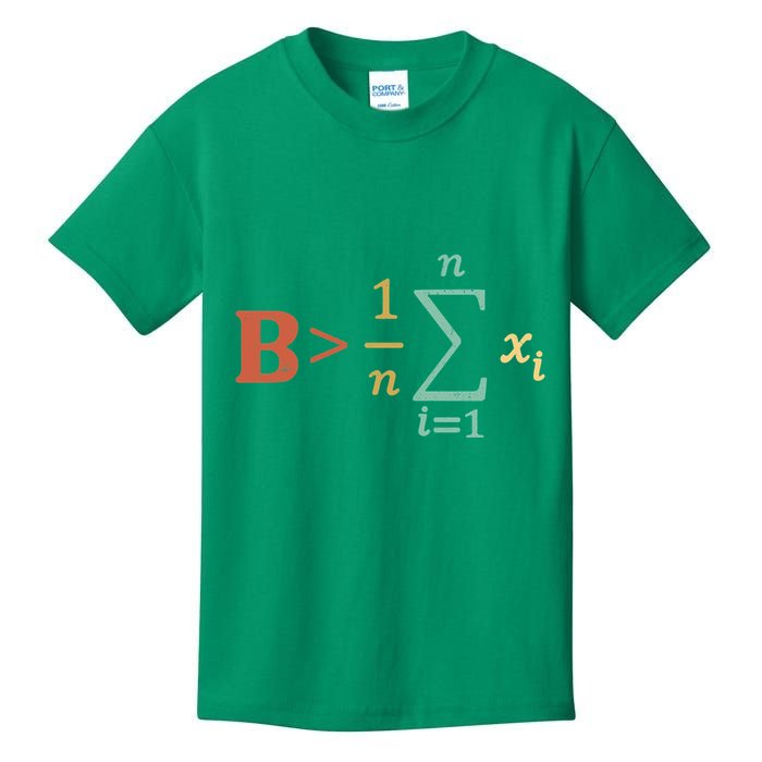 Be Greater Than Average Funny Math Teacher Nerd Kids T-Shirt
