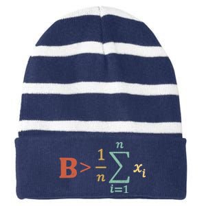 Be Greater Than Average Funny Math Teacher Nerd Striped Beanie with Solid Band