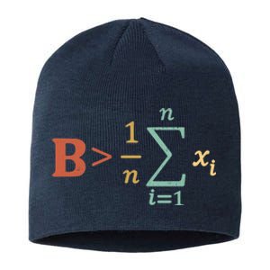 Be Greater Than Average Funny Math Teacher Nerd Sustainable Beanie