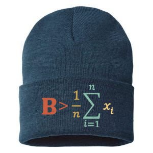 Be Greater Than Average Funny Math Teacher Nerd Sustainable Knit Beanie