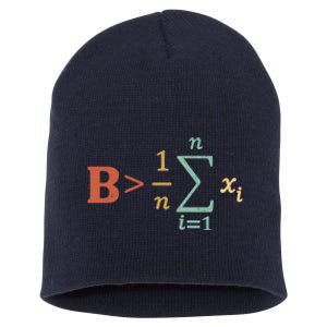 Be Greater Than Average Funny Math Teacher Nerd Short Acrylic Beanie