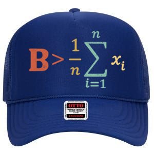 Be Greater Than Average Funny Math Teacher Nerd High Crown Mesh Back Trucker Hat