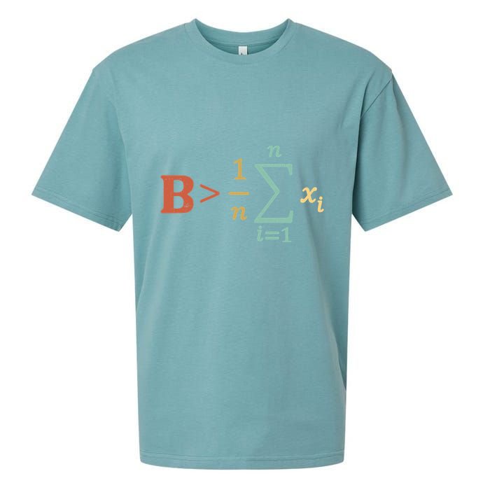 Be Greater Than Average Funny Math Teacher Nerd Sueded Cloud Jersey T-Shirt