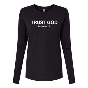 Bryson Gray Trust God Proverbs Womens Cotton Relaxed Long Sleeve T-Shirt