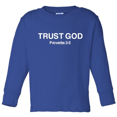Bryson Gray Trust God Proverbs Toddler Long Sleeve Shirt