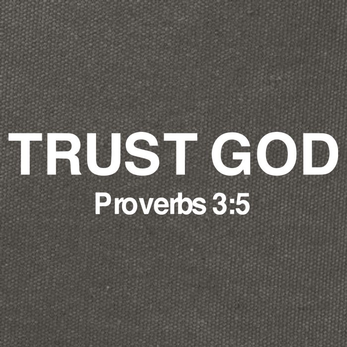 Bryson Gray Trust God Proverbs Cotton Canvas Backpack