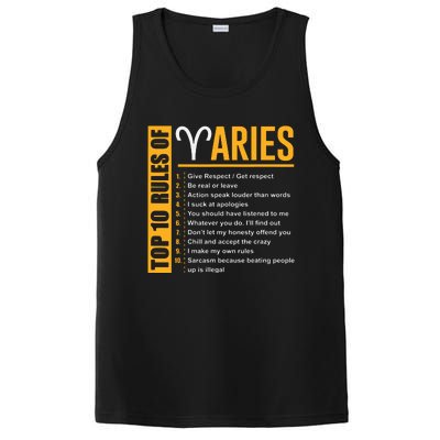 Birthday Gifts Top 10 Rules Of Aries Zodiac PosiCharge Competitor Tank