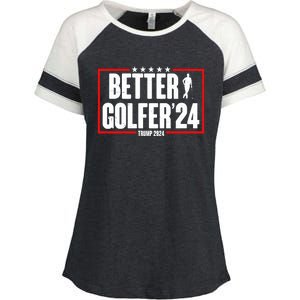 Better Golfer Trump 2024 Enza Ladies Jersey Colorblock Tee