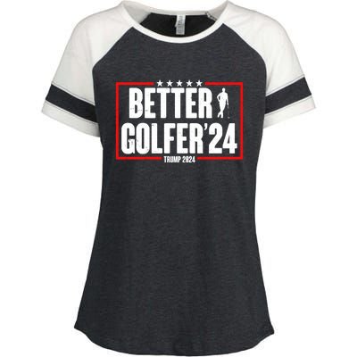 Better Golfer Trump 2024 Enza Ladies Jersey Colorblock Tee