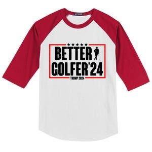 Better Golfer Trump 2024 Kids Colorblock Raglan Jersey