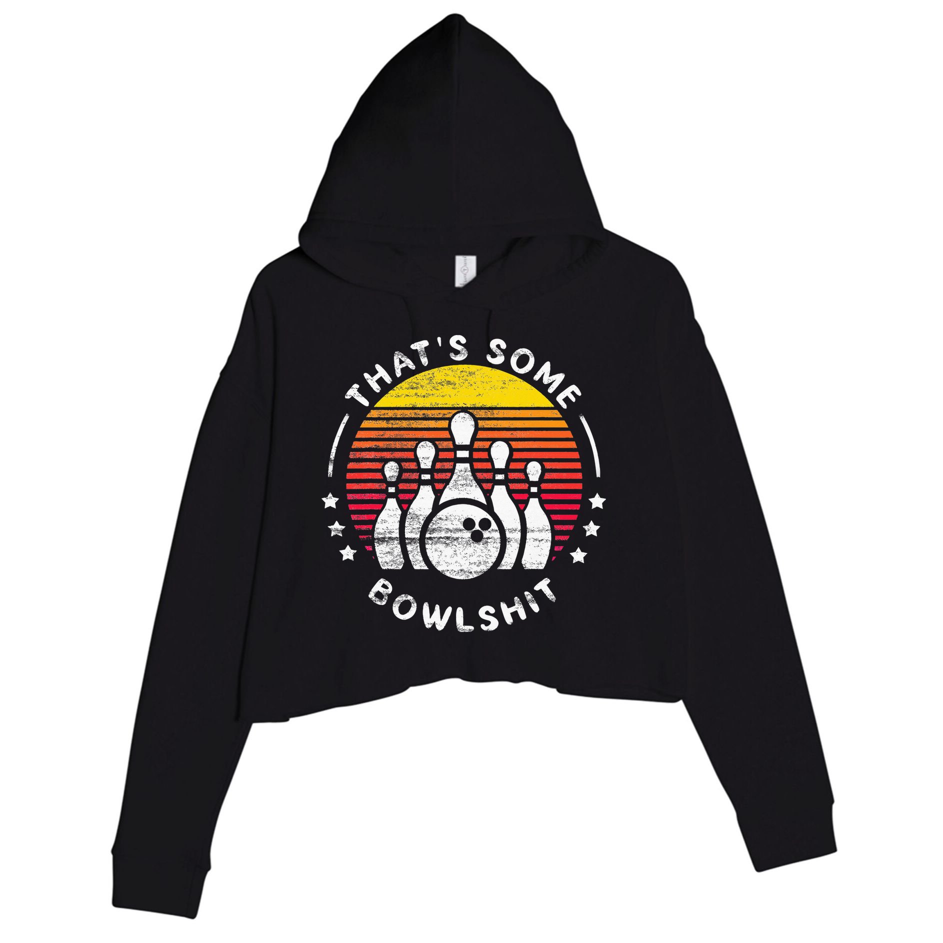 Bowling Gift That's Some Bowlshit Bowl Lover Bowler Crop Fleece Hoodie